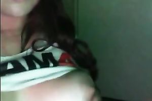 Licking a sweetmeat and playing with my big natural boobs