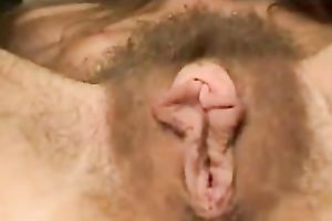 Sizzling hot and nice-looking European playgirl with extremely curly snapper