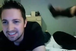 Brunette cutie receives her cum-hole licked by her BF in front of livecam