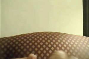 Sexy chunky Latina enjoys playing with her large natural love muffins