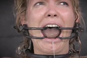 Poor bounded golden-haired milf suffers on the castigation chair
