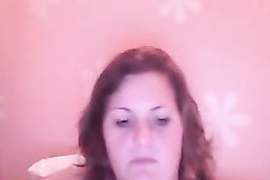 Fat woman fingering her fur pie in her bedroom all alone