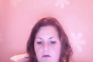 Fat woman fingering her fur pie in her bedroom all alone