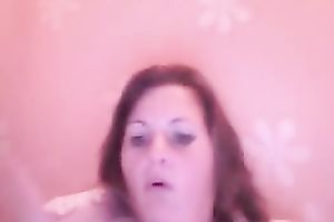 Fat woman fingering her fur pie in her bedroom all alone