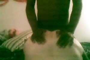 The fat whore I am screwing from the back loves it large and dark