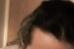 Hispanic nympho with large fake wobblers is engulfing my knob like a pro