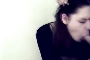 My charming girlfriend sucks my rod in the dressing room