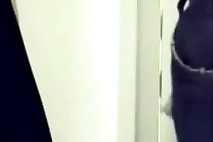 My charming girlfriend sucks my rod in the dressing room