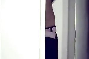 My charming girlfriend sucks my rod in the dressing room