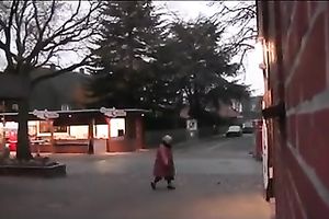 POV episode with a brunette hair call-girl engulfing my penis in the street