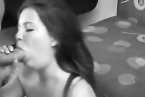 Amazing homemade clip with a glamorous dark brown engulfing my wood