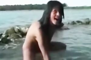 Raven-haired floozy desires a recent load of cum in her face hole