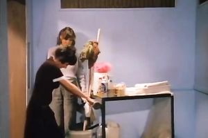 Hot and lustful maid receives group-fucked well by her employer