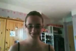 Barely legal nerdy livecam dirty slut wife shows me her large gazoo and whoppers
