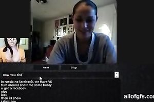 cBusty hottie shows her well-developed boobies to her ally on webcam