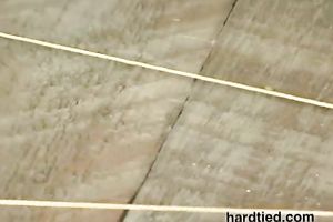 Brunette babe receives pulled by her pierced nipps in BDSM episode