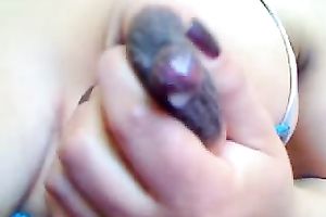 Webcam solo with preggo me rubbing my milk sacks and wet crack