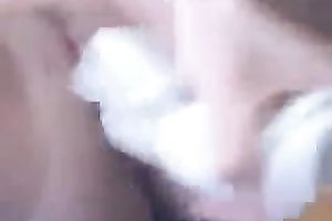 Masturbating with a double headed vibrator on intimate web camera vid