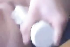 Masturbating with a double headed vibrator on intimate web camera vid