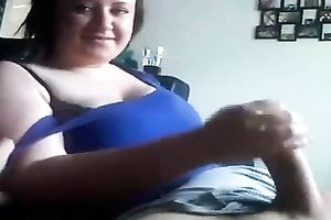 Nice POV movie with my plump husband massaging my cock