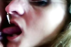 My horny golden-haired GF gives me a passionate oral-stimulation in POV video