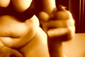 My large breasted slutwife knows how to give a flawless tugjob