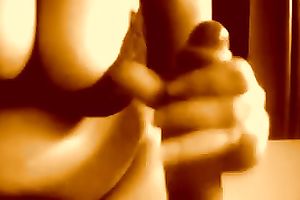 My large breasted slutwife knows how to give a flawless tugjob