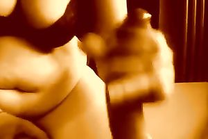 My large breasted slutwife knows how to give a flawless tugjob