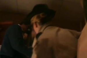 Two lesbo girlfriends in stockings receive their cunts licked