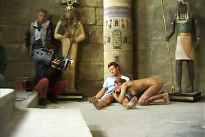 A crowd of breathtaking women fuck lewd males in ancient costumes on webcam