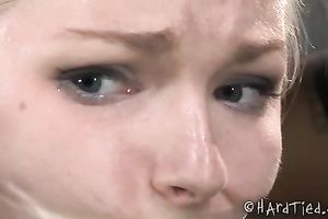 Speechless blond black cock sluts fastened with ropes and prepared for tortures