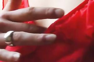 Homemade solo with me rubbing my teats and hairy cunt