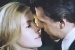 Beautiful golden-haired honey in hot vintage costume making love