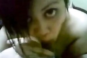 Chubby floozy with pierced navel goes down on me in front of a camera