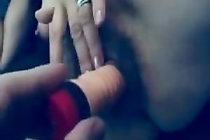 Hairy cougar amateur wife screwed with a vibrator and engulfing a 10-Pounder