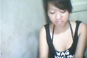 Palatable Malay hottie teasing me with her admirable love melons