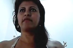 Sensual Indian milf teases with her big milk sacks in web camera solo movie scene