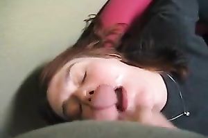 Alluring redhead sucks my dong and receives facialed hard