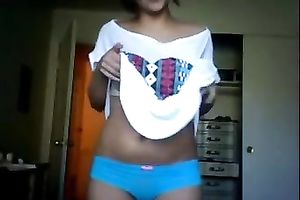 Stunning brunette hair college girl likes to tease me on cam