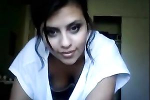 Stunning brunette hair college girl likes to tease me on cam