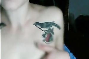 Webcam solo with my ex GF flashing her natural boobs