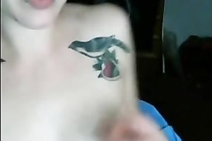 Webcam solo with my ex GF flashing her natural boobs