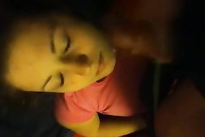 Hot chick receives a giant cum discharged on her gorgeous face after a irrumation