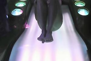 Hidden livecam act with a gal masturbating in solarium