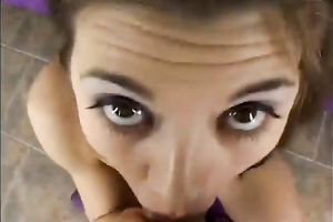 Frisky slut with lewd eyes craves her lover's sticky cream badly