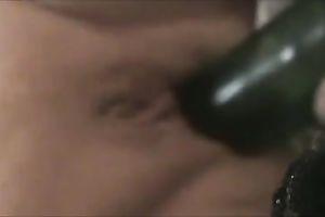 Drilling my luscious wife's coochie with a bottle indoors