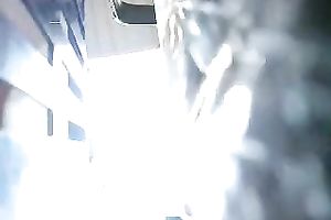 Nice upskirt view of my eighteen yo coed's big butt in whit pants