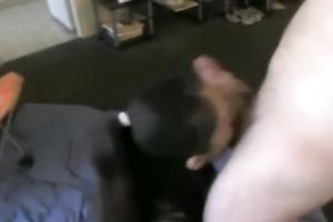 Exotic enchantress sucks a weiner and acquires cum on her chin