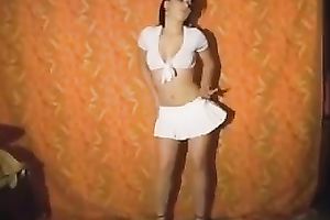 Amazing movie with my small slutty wife dancing topless indoors