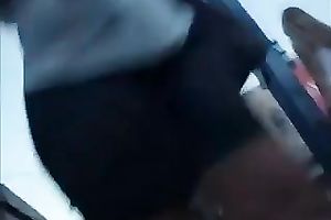 Marvelous butt of a unshaved haired random BBC slut in public place